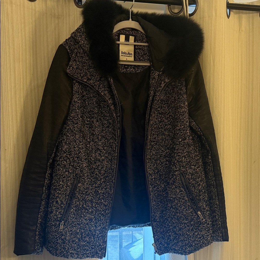 Soia & Kyo Black and Gray Teddy Jacket
